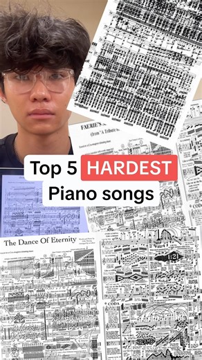 Top 5 HARDEST Piano pieces…#piano o