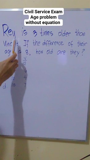 9.9K views · 233 reactions | Civil Service Exam #cscexam #mathematics #math #civilserviceexam #csc2024 #numericalreasoning #numerical #ageproblem | Civil Service Exam Reviewer BY Janice De Herce | Facebook