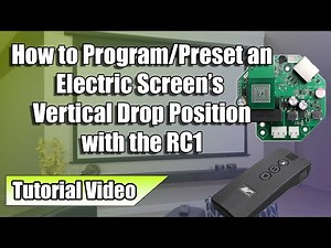 How to preset or program an electric screen’s vertical drop position with the RC1