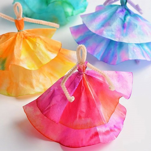 3.7M views · 10K reactions | COFFEE FILTER DANCERS - Such a pretty craft idea!! Full instructions here >>> https://onelittleproject.com/coffee-filter-dancers/ | One Little Project | Facebook
