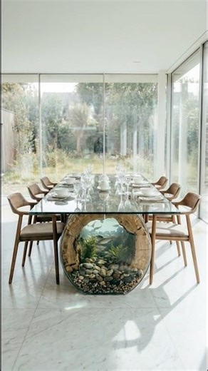 Luxury Aquarium Dining Table Timelapse | From Raw Wooden Log to Living Art Table. #aquariumtable