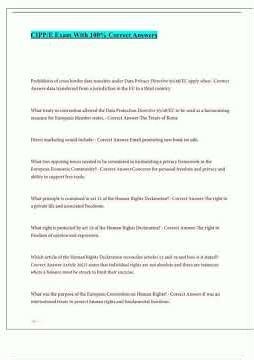 CIPPE Exam With 100 Correct Answers 2024/20251
