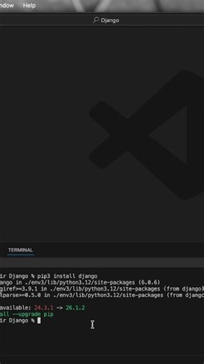 Install Django in 1 Command 😳 #2026 #backenddevelopment #codingforbeginners #django #djangotutorial