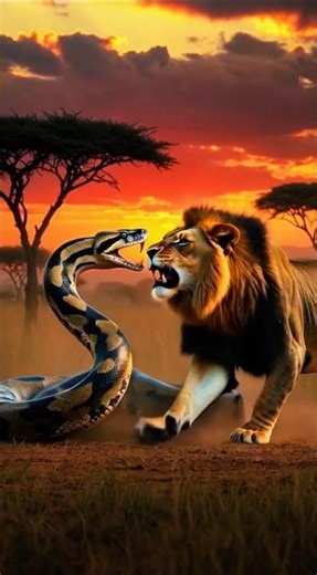 Lion vs Python – Savage Jungle Showdown! 🦁🐍