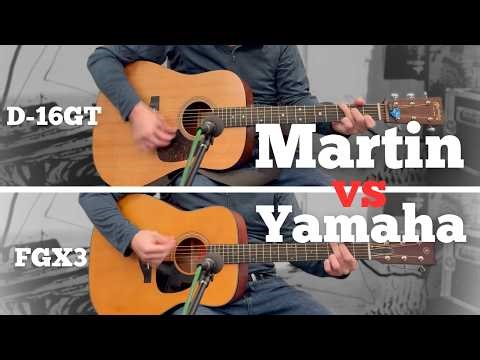 Yamaha FXG3 vs. Martin D16GT Acoustic Guitar Comparison