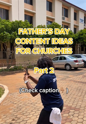 Part Two of the Father’s Day content. Save this for later ! 📍 1️⃣ “Dear Dad…” Appreciation Montage – Compile short clips of kids/youth/adults finishing the sentence: “Dear Dad, thank you for…” 🎬Add soft music for emotion. 2️⃣ “Best Dad Joke in Church” Contest – Collect dad jokes from the congregation post. Let followers vote the winner in the comment section. 3️⃣ “If Bible Dads Had Smartphones” Skit – A funny reenactment of biblical dads like: • Abraham updating his status: “Taking Isaac on a 
