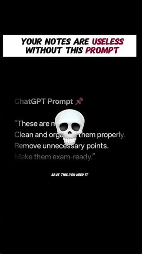 Your notes are useless without this 😶 Fix them before exams. Save this prompt 📌