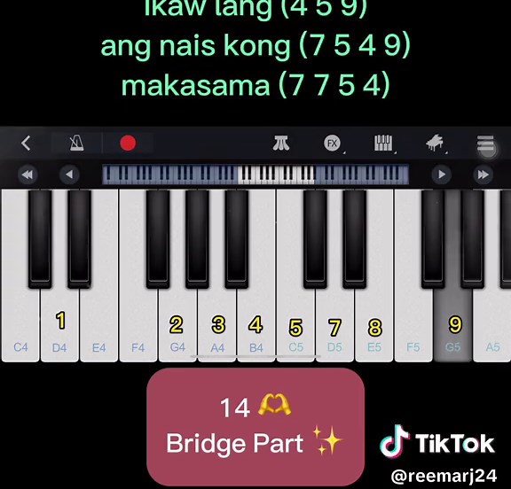 14 🫶 Bridge Part ✨ Easy Piano Tutorial 🎹🎶#fyp #perfectpiano #easytutorial #14 #brigde #silentsanctuary #opmsong #support #followformoretutorials