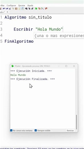 Hola mundo en pseint
