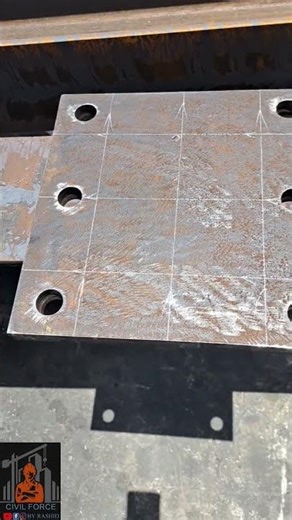 How to make hole in column base plate? #civilengineering #fabrication #mechanical #welding #shorts