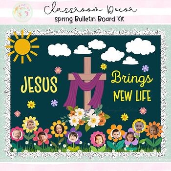 Spring Bullein Board Ideas March Door Decor Christian Classroom Decorations