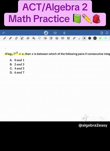Let’s practice one more time today! #algebra2easy #actmath #actmath #actprep #acttest