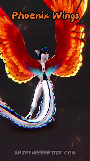 Neffertity on Instagram: "The new Phoenix Wings asset! Available on my webstore! 🔥🔥🔥 https://www.artbyneffertity.com/store/vr/phoenixwings --- #vrchat #avatar #wings #Phoenix #3dmodel"