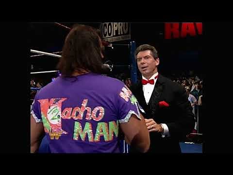 Macho Man Randy Savage leaves Commentary to jump Crush (with Mr Fuji) (WWF)