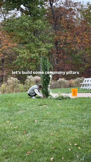 Classic blue and white, made even more beautiful by the fall foliage. 🍁 - wedding flowers, wedding florist, St. Louis, fall wedding, blue and white wedding | Rouge Floral Design