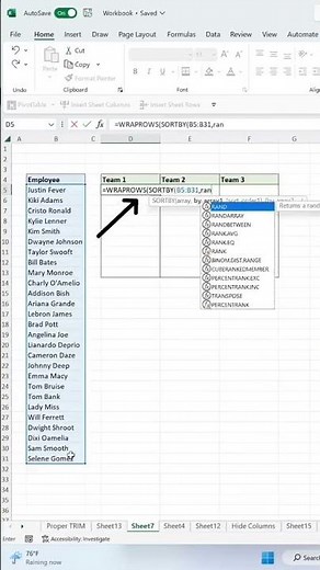 How to randomize teams in Excel ‼️