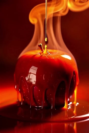 🍎 Candy Apple ASMR: Watch the Caramel Drip! 🔥 #asmr #asmrsounds #dessert