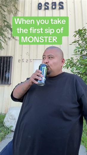 When you take the first sip of monster #energydrink #monster #youtubeshort