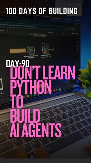 Day-90/100, Build Ai Agent without learning Python. #ai #coding #aiagents #aiautomation #bca