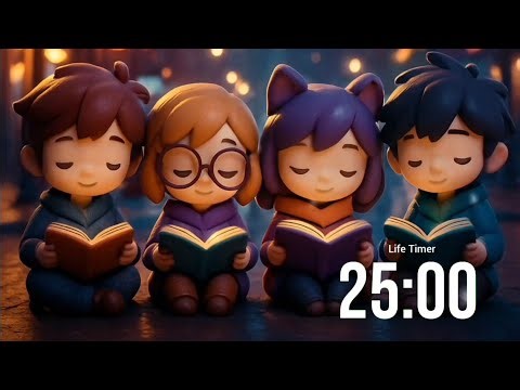 25 Minutes Focus Timer | Study • Work • Read with Relaxing Music 🎶