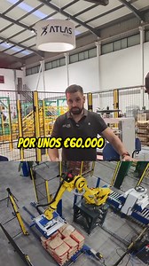 Esto cuesta automatizar tu empresa con Atlas Robots 🤖 Si alguna vez te has preguntado cuánto cuesta automatizar, os mostramos cuánto cuesta una instalación de paletizado robótico como la que diseñamos en Atlas: La opción estándar es más económica si quieres el robot pero prefieres simplificar usando solo dos pallets en el suelo; esta instalación se queda en unos 50.000€.🚀 Por otro lado, la opción más completa incluye la cadena transportadora y el robot que se encarga de todo, hasta de coger lo