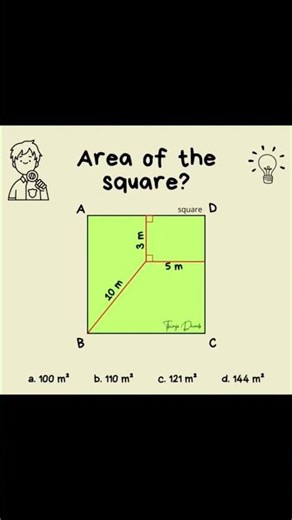 Math Olympiad Area Problem: Find the Area of the Square! #Geometry #Maths