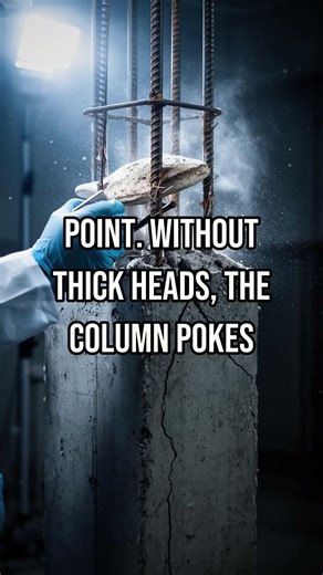 How a concrete pillar pokes a hole through the floor