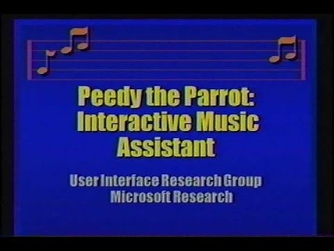 Peedy the Parrot: Interactive Music Assistant. David Kurlander. Microsoft. 1995.