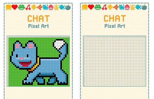 Pixel Art facile : Chat