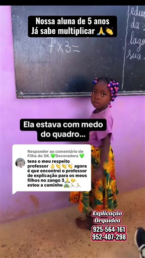 A responder a @Filha do SK.💚Decoradora 💚 Hoje, na aula de matemática na educação infantil, o professor Garcias Ngonga ensinou os alunos de 5 e 6 anos sobre a multiplicação.Para facilitar o aprendizado, o professor criou um método que denominou de “ método Garcias Ngonga”. Ensinou os alunos que para multiplicar rápido e achar o resultado devem fazer círculos e dentro dos círculos contar bolinhas. 7 X 3 = O número de frente é para fazer círculos e o número de trás será a quanto de paus que devem