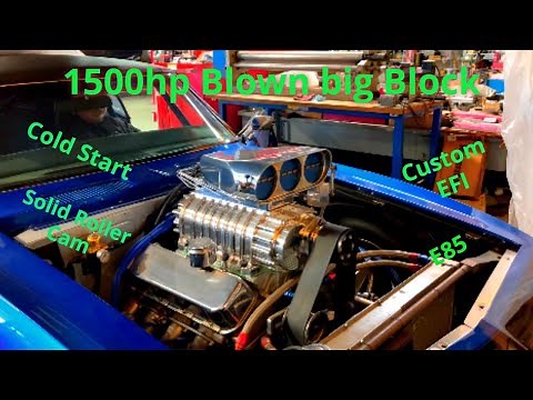 1500hp Blown Big block Cold Start | Custom EFI | E85 | Mad Metal Garage