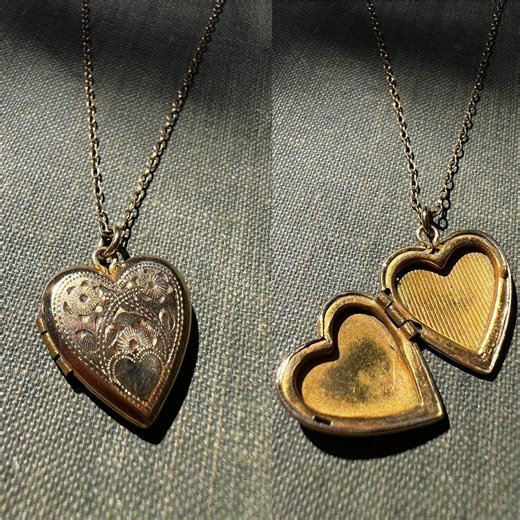Vintage Gold Heart Shaped Locket With Flowers Etched - Etsy