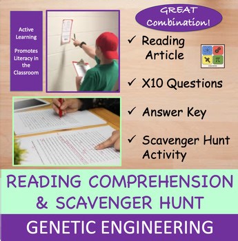 Genetic Engineering Reading Passage & Scavenger Hunt Bundle