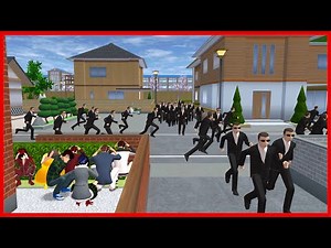 Escape from the pursuit of black clothes man || SAKURA School Simulator