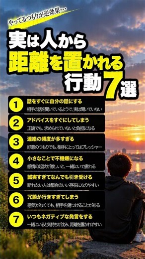 実は人から距離を置かれる行動⑦選 #自己肯定感 #考え方
