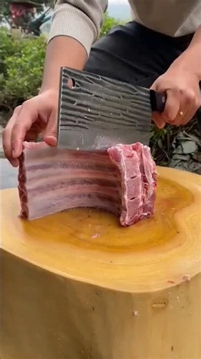 FORGED KNIFE slices through bone! 🔪😲🔥 #shorts #crafts #skills #handmade