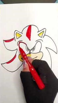 How to draw Sonic and Shadow Split Face #sonicthehedgehog #shadowthehedgehog