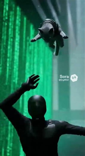 Parkour Cat Runs Up the Wall in a Glitching Virtual World