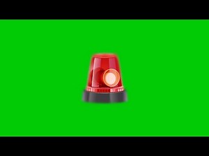 Red Flashing Emergency Siren Lights Green Screen Animation with Sound HD video