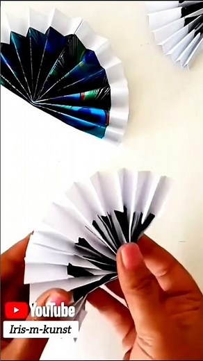 Fächer mit Papier basteln #shortvideo #basteln #papercraft #giftsideas #youtubeshorts