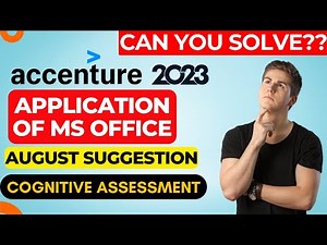 Accenture August Suggestion : Common Application and MS Office Questions
