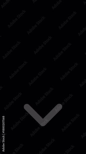 Animated white arrows on a black background, sequentially pushing each other and pointing to a target. The arrows move sequentially, pointing to the target. Animation of the pointer in a video frame.