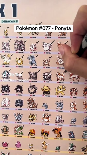 Desenho da Ponyta no Pokédex Sketchbook 77