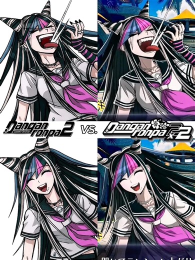 Ibuki Mioda: Danganronpa 2 vs. Danganronpa 2x2 Comparison || #danganronpa #satoshi #shorts