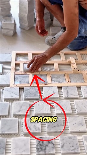 This Tile Spacing Tool Makes Marble Installation Perfectly Precise | Satisfying Tile Work.