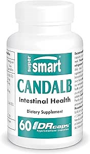 Supersmart - Candalb - with Lactobacillus Acidophilus, Rhamnosus & Inulin - Probiotics & Prebiotics Supplements - Help Balance Intestinal & Intimate Microflora | Non-GMO & Gluten Free - 60 DRCaps