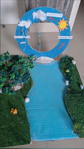 Water cycle science project | Water cycle model | water cycle diy #watercycle #school #shorts #art