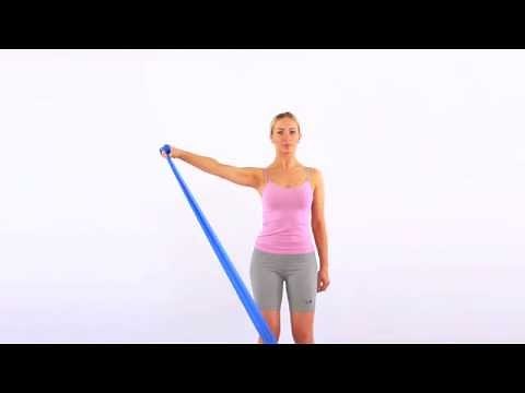 Drawing the sword shoulder exercise with band