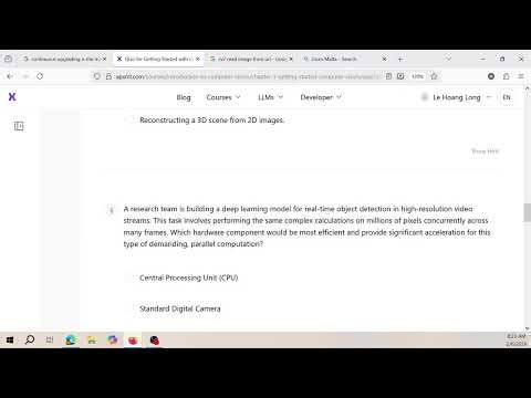 1.6 Getting Started with Computer Vision Quiz, Introduction to Computer Vision