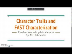 Character Unit: Character Traits and FAST Characterization